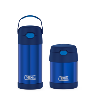 12oz FUNtainer Water Bottle & 10oz Food Jar Bundle - Navy
