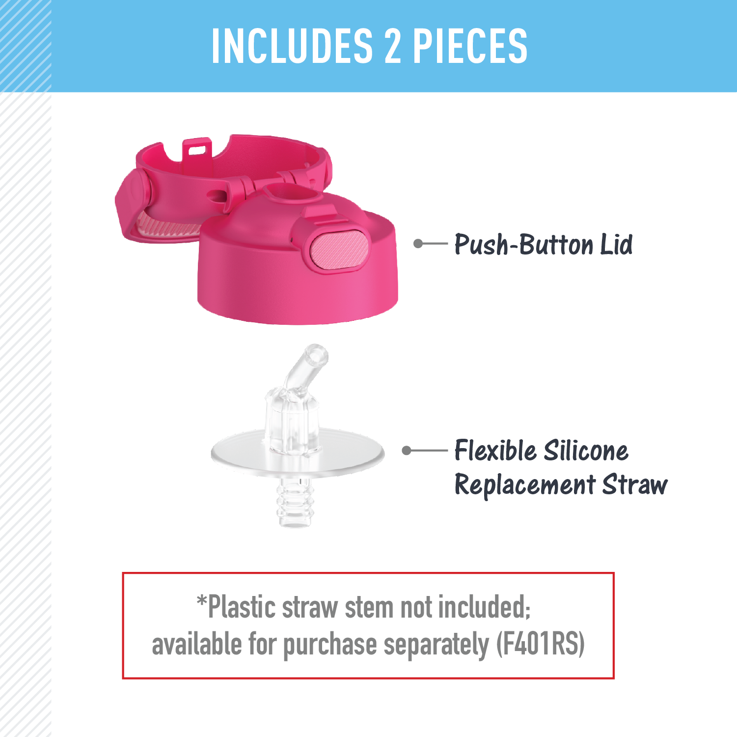 FUNTAINER? WATER BOTTLE - REPLACEMENT STRAW LID - Image 25