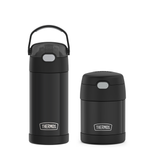 12oz FUNtainer Water Bottle & 10oz Food Jar Bundle - Matte Black