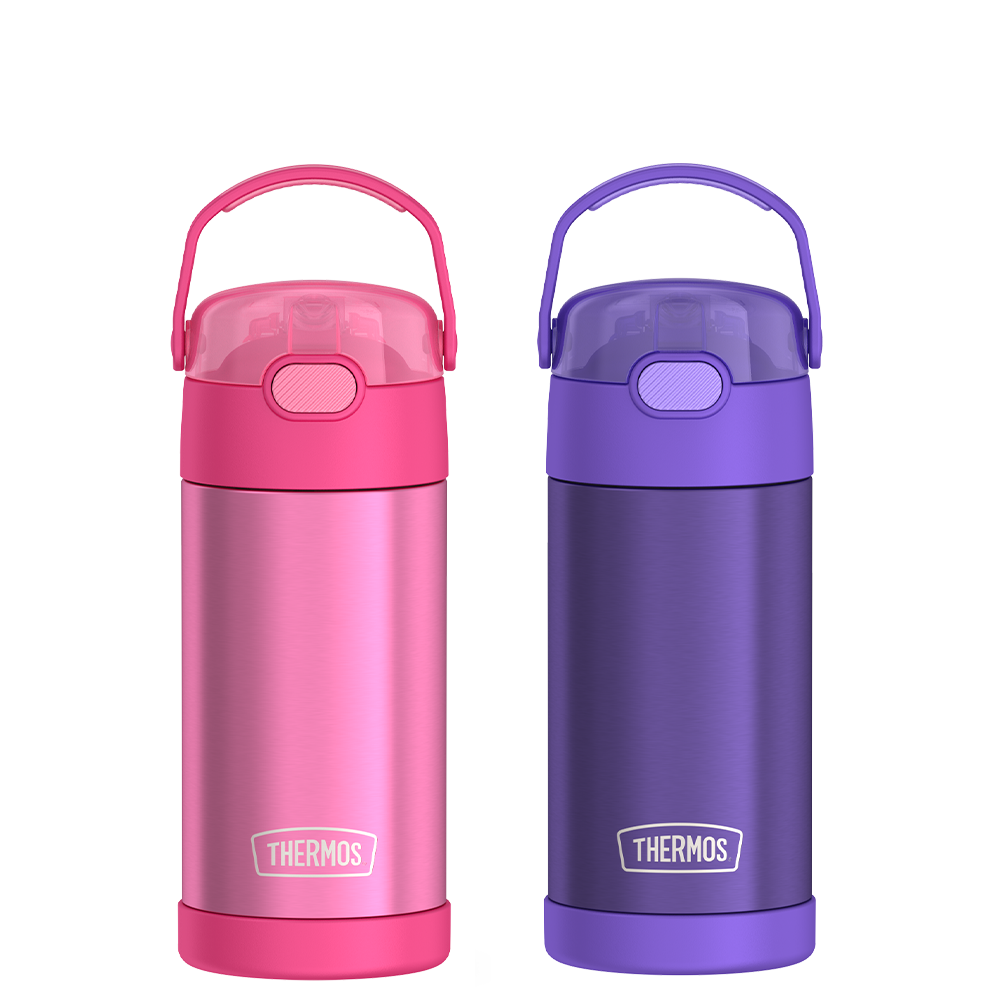 12oz FUNtainer Water Bottles Pink & Purple Bundle