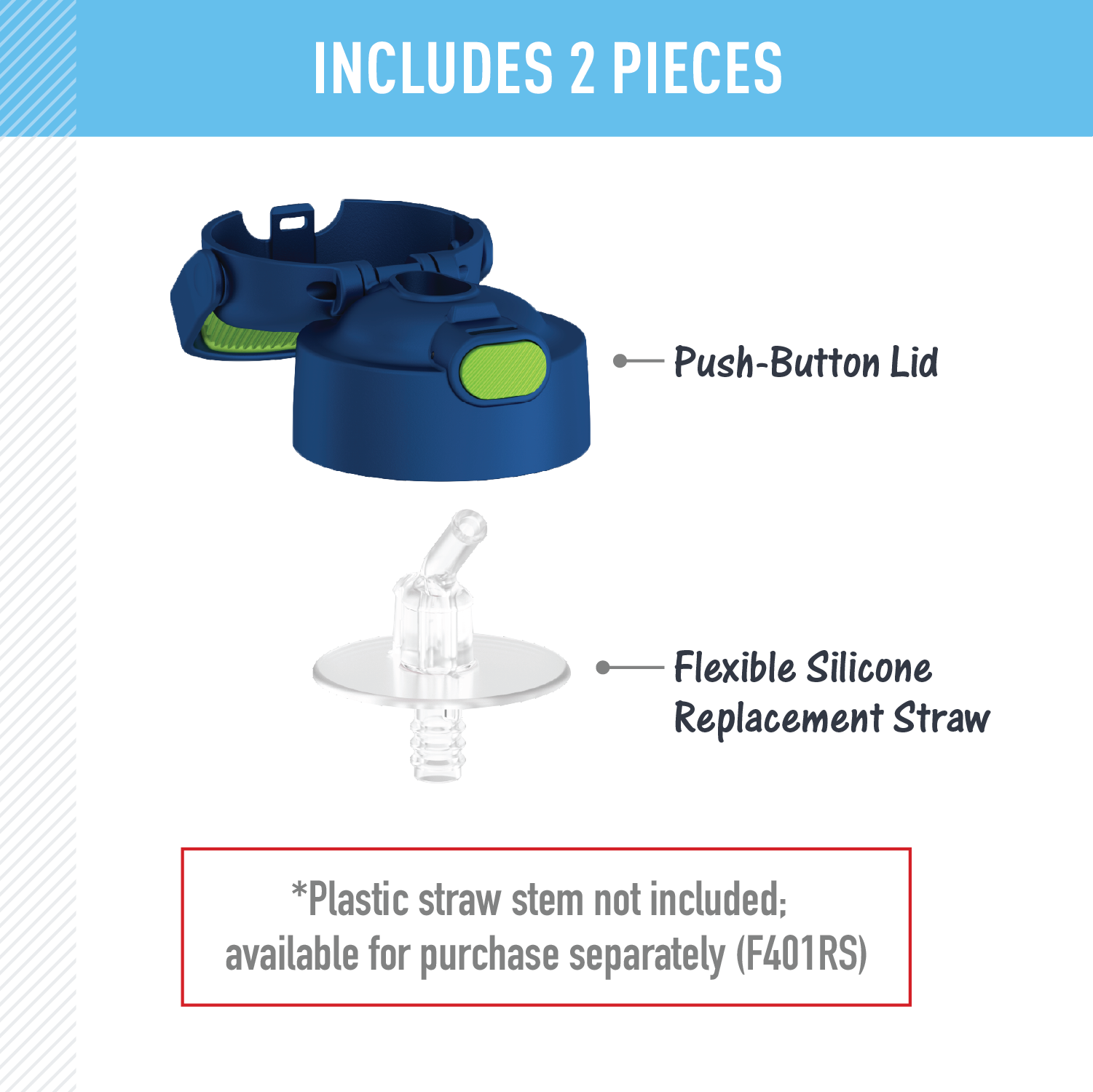 FUNTAINER? WATER BOTTLE - REPLACEMENT STRAW LID - Image 22