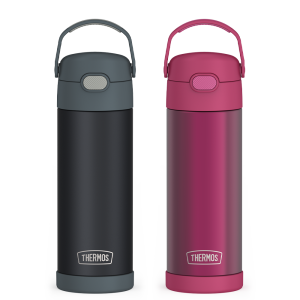 16oz FUNtainer Water Bottles Translucent Charcoal & Rosewood Bundle