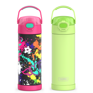 16oz FUNtainer Water Bottles with Locking Lids Neon Lime & Graffiti Bundle