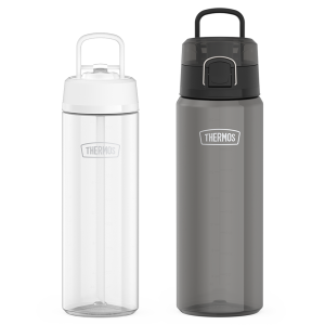 26oz Straw Lid & 32oz Spout Lid Lightweight Water Bottle Bundle - Clear & Smoke