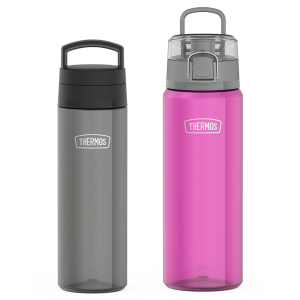 26oz Screw Top Lid & 32oz Spout Lid Lightweight Water Bottle Bundle - Smoke & Aubergine