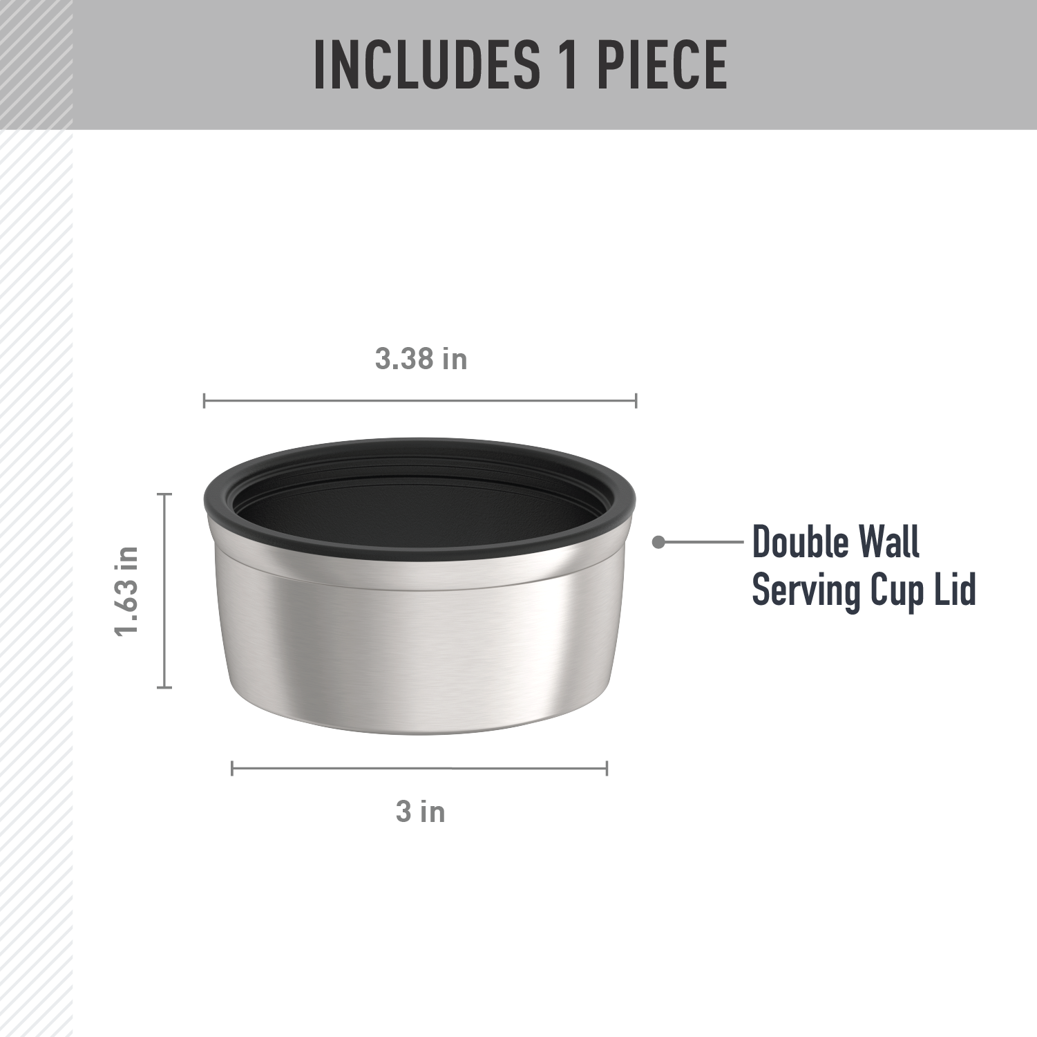 16oz + 24oz STAINLESS KING? FOOD JAR - REPLACEMENT SERVING CUP LID - Image 2