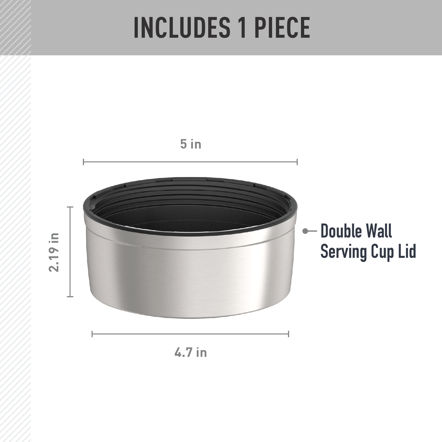 47oz STAINLESS KING? FOOD JAR - REPLACEMENT SERVING CUP LID - Image 2