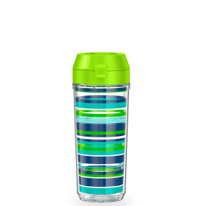 18oz DOUBLE WALL WATER BOTTLE NAVY STRIPES